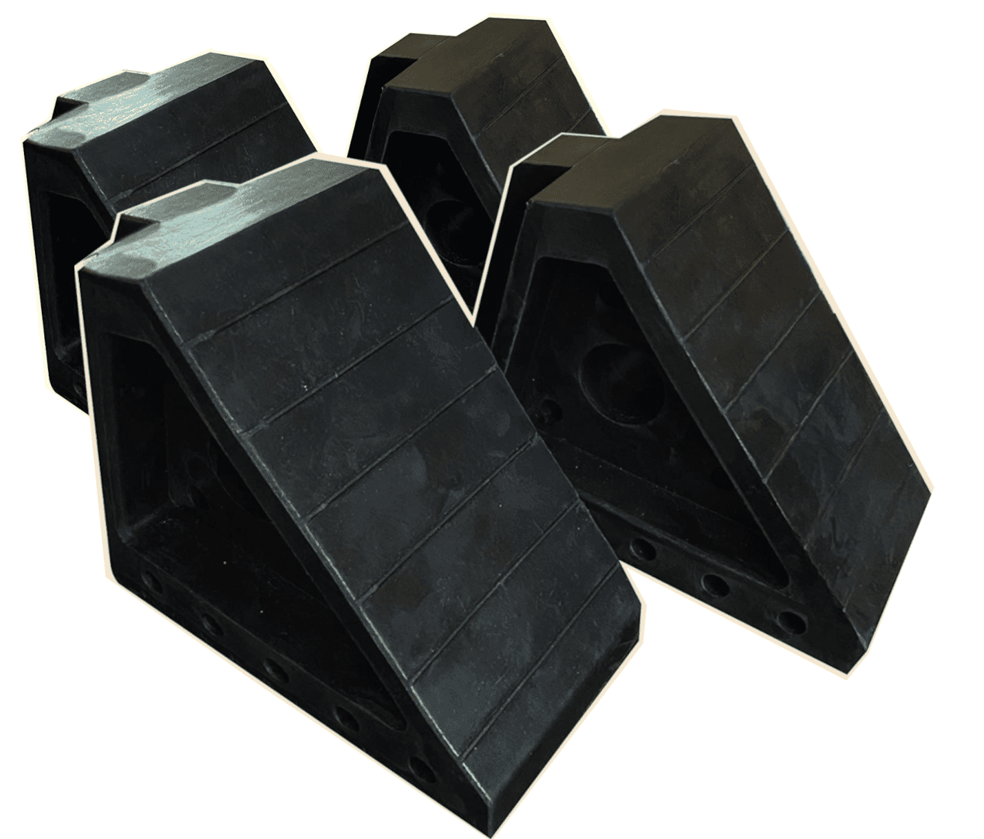 Pack of 4 Workhorse Automotive Solid Rubber Heavy Duty Wheel Chocks 