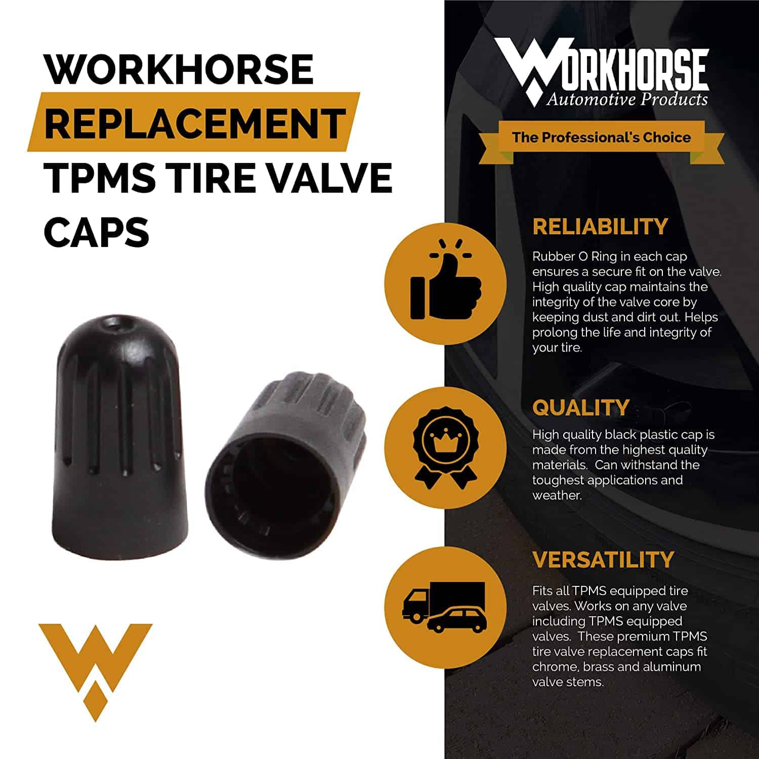 TPMS Tire Valve Stem Caps Pack Of 50 Featuring Secure Lock O-Ring