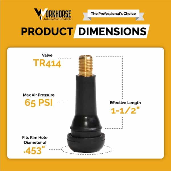 TR414 Passenger Tire Valve Dimensions