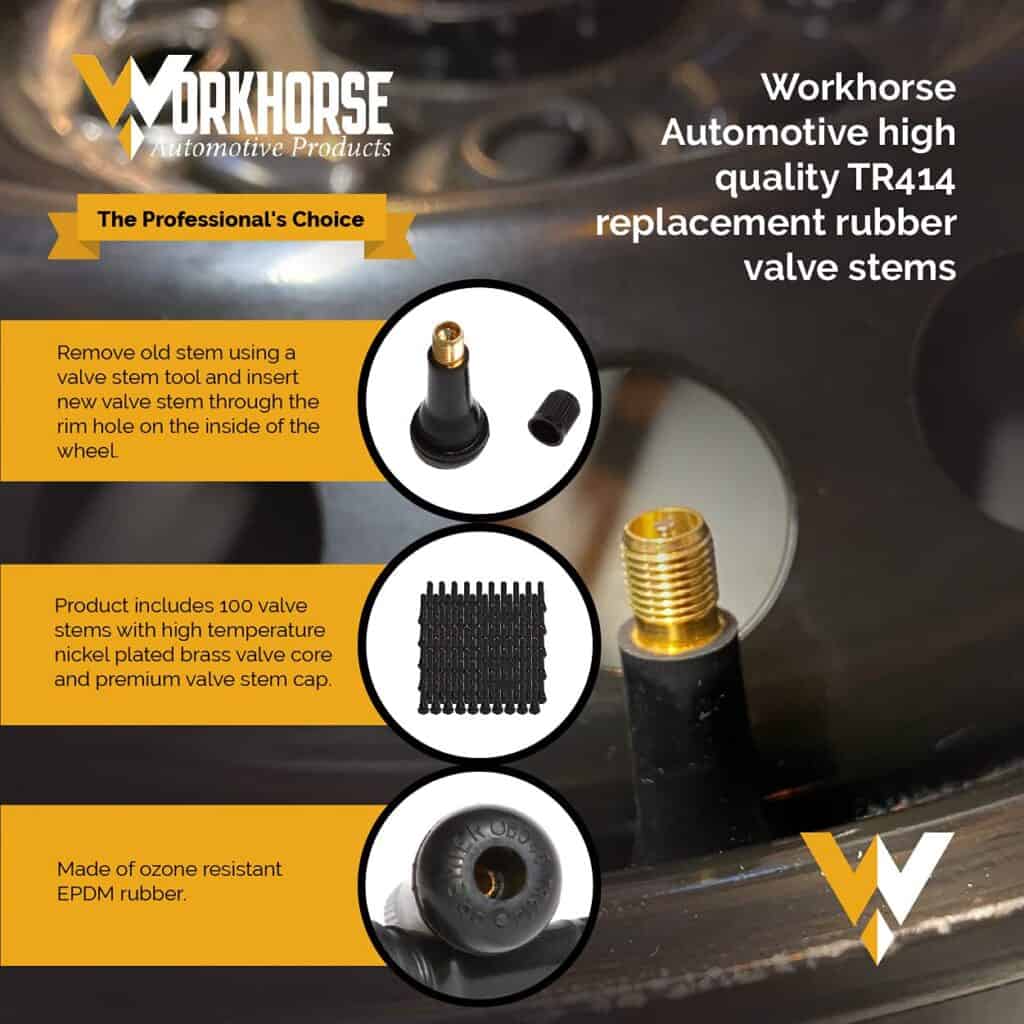 TR414 Passenger Tire Valves, Replacement Valve Stems Pack Of 100