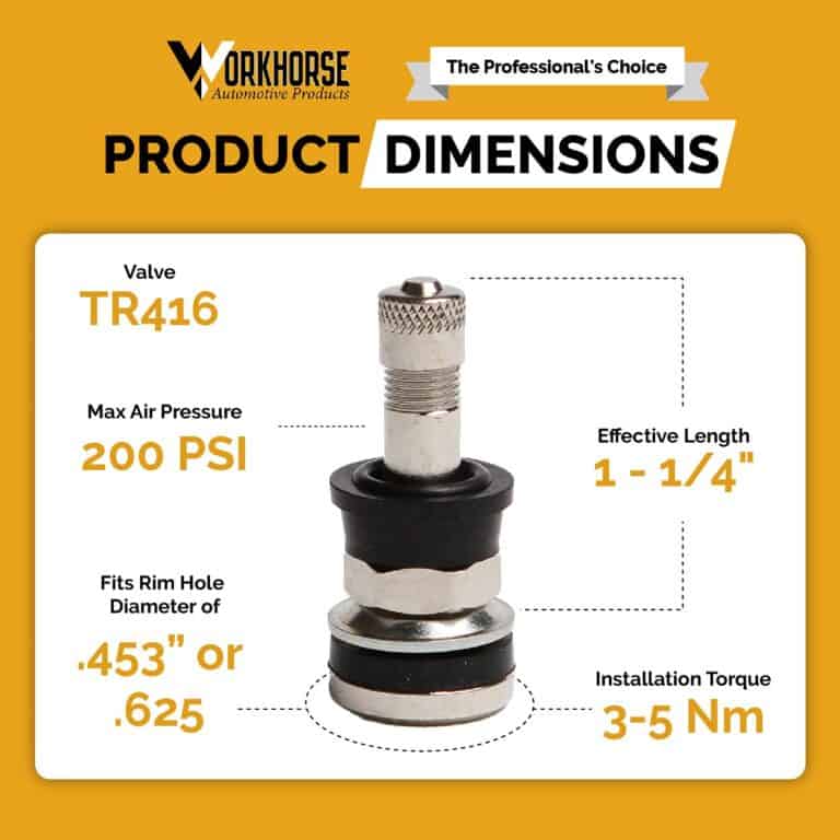 TR416 Replacement Tire Valve Stems With Grommets To Fit .453" Or .625