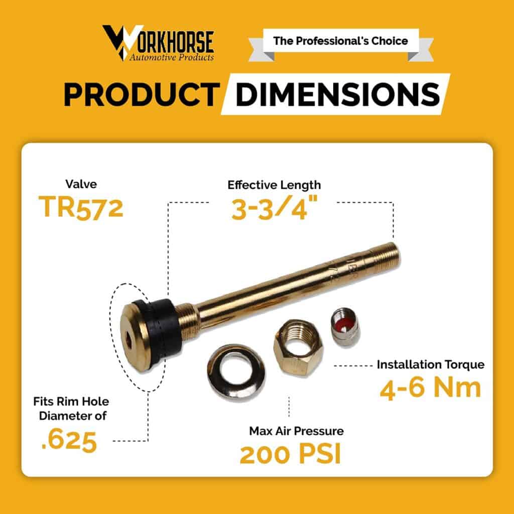 TR600HP Tire Valve Stems, Pack Of 50 Workhorse Automotive Products