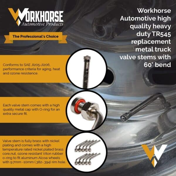 TR545D truck tire valve stems - 10 pack