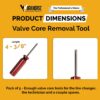 Workhorse Automotive Premium Valve Core Removal Tool Pack of 5