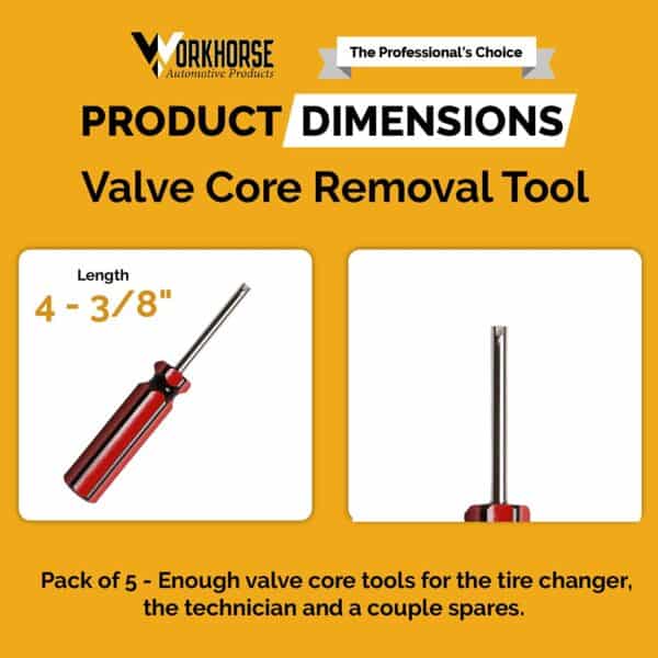 Workhorse Automotive Premium Valve Core Removal Tool Pack of 5