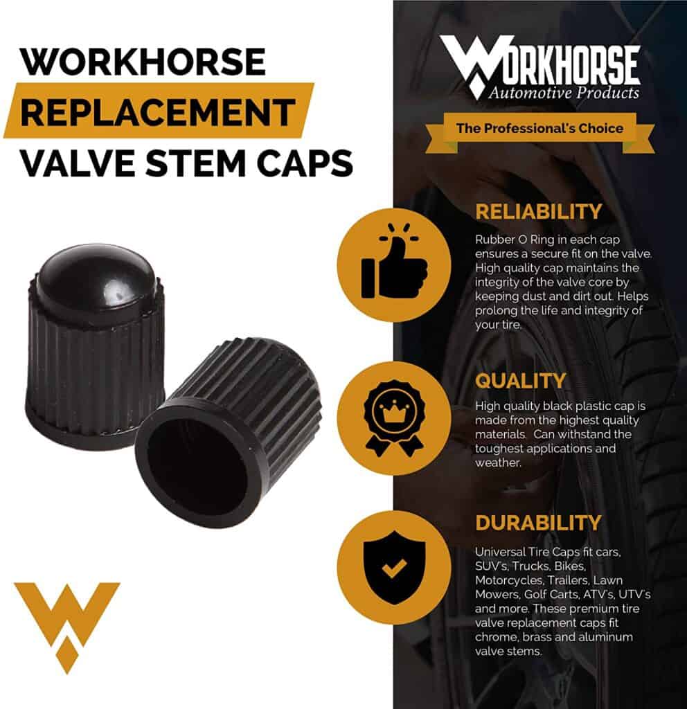 Replacement Valve Stem Caps Pack Of 50 Workhorse Automotive Products